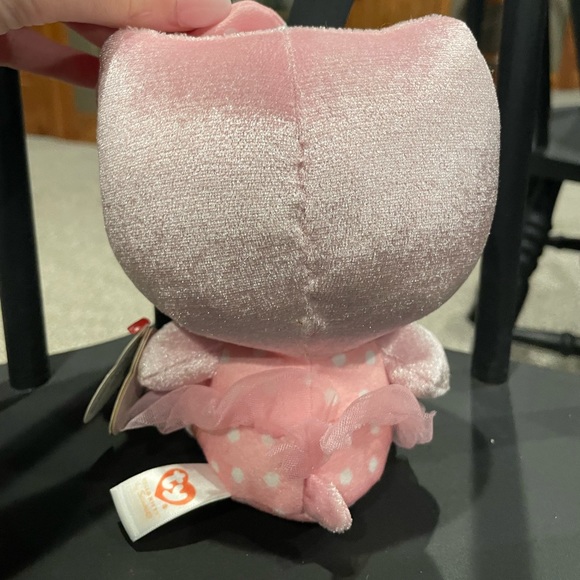 RARE Hello Kitty Pink Polka Dot Tutu Dress Shimmer Velvet Ballerina 7" inch - Picture 2 of 3